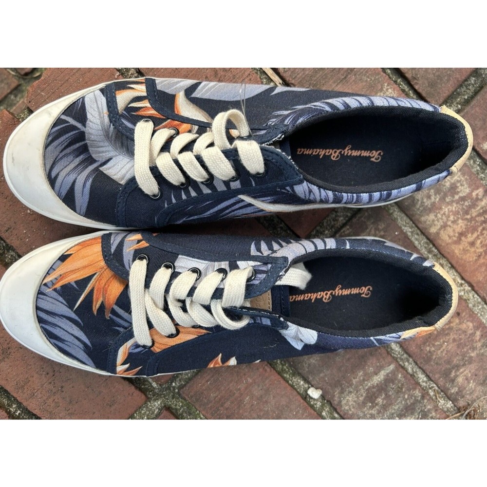 Tommy Bahama Canvas Sneaker Cove Island Blue Floral Size 8